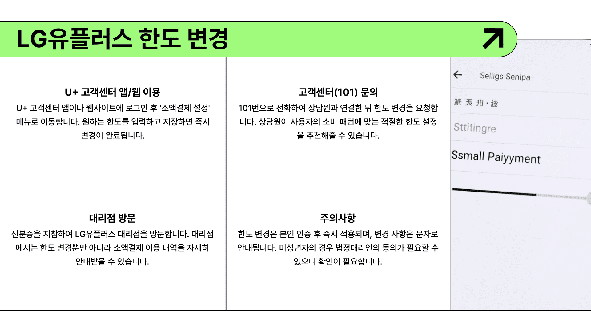 통신사별 한도변경